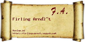 Firling Arnót névjegykártya